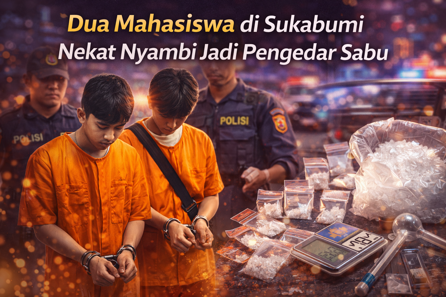 Dua Mahasiswa di Sukabumi Nekat Nyambi Jadi Pengedar Sabu